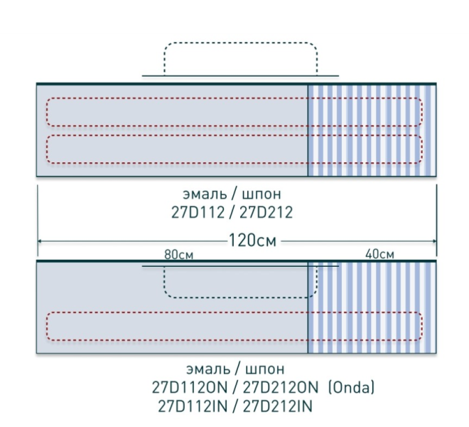 Подвесная тумба Salini Domino 27D112ONA 120см эмаль с открытой полкой Onda Plus