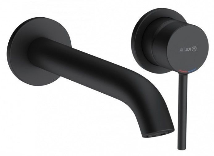 Встраиваемый смеситель для раковины Kludi Bozz чёрный матовый 382453976