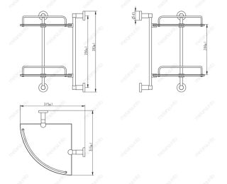 Полка двойная Melana MLN-SY3004 сатин