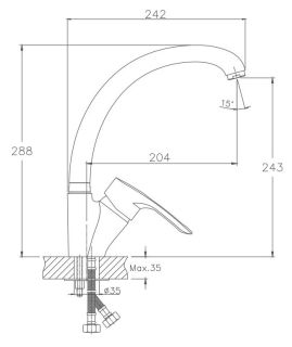 Смеситель для кухни Haiba HB4166 хром