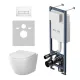 Комплект унитаза с инсталляцией AM.PM Like IS110301.801900 с сиденьем Микролифт и клавишей смыва белой