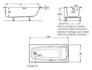 Акриловая ванна Roca Sureste 170х70 ZRU9302769