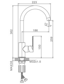 Смеситель для кухни Splenka S05.40.06 чёрный