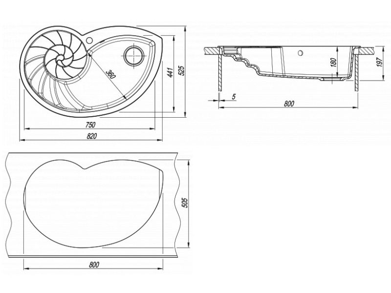 Кухонная мойка Florentina Наутилус жасмин