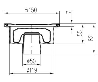 Душевой трап Paini 320XN с решёткой Sun 15см хром глянец
