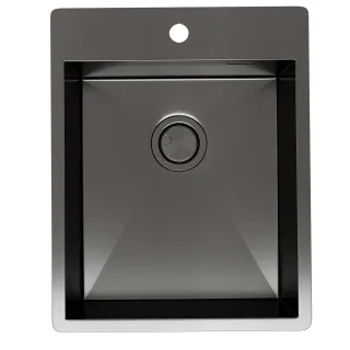 Мойка кухонная Reflexion Iseo 40-BL RX2240BL оружейная сталь