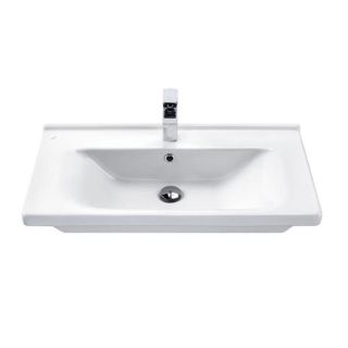 Comforty Тумба-умывальник "Парма-80" дуб дымчатый с раковиной "Миранда-80"