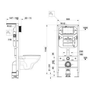 Инсталляция для подвесного унитаза Kludi Unifix 79101