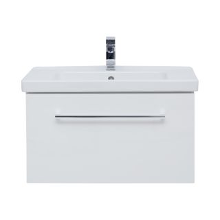 Тумба подвесная Dreja.Rus BIG INN 80 под умывальник Гармония 80, белый глянец