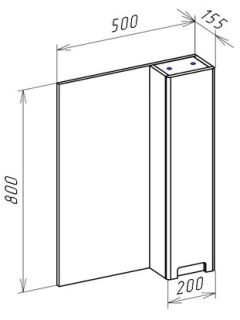 Зеркало-шкаф Bellezza Пегас 50см левый белый 00000011159