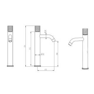 Смеситель для раковины Boheme Stick 122-BRB.3 Linea брашированная бронза