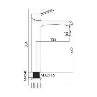 Смеситель для раковины высокий Maretti Elena EA32RF163-V, хром