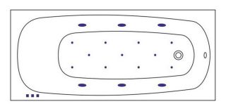 Гидромассажная ванна Whitecross Layla 0102.170075.100.RELAX.GL 170x75см Relax золото