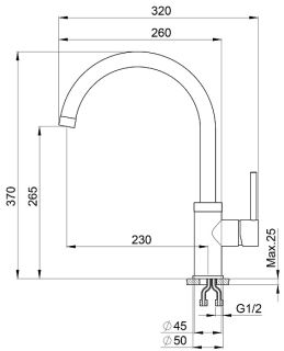 Смеситель для кухни Granula 2125, ЧЁРНЫЙ черный