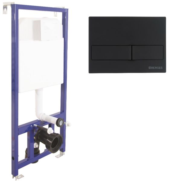 Инсталляция для унитаза Berges Novum L5 с кнопкой soft touch чёрный 040215