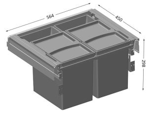 Система сортировки мусора Alveus 1107928 ALBIO 50 SET 2X17L+2X1 L