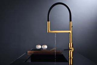 Смеситель для кухни Paulmark Tornado To213402-BG брашированное золото