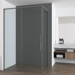 Душевой уголок Vincea Ultima VSR-7UL9010CLGM, 1000*900, вороненая сталь, стекло прозрачное