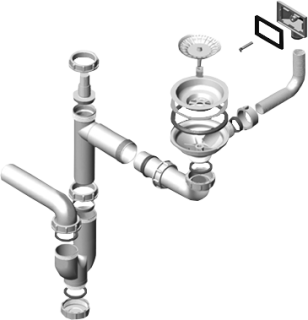 Одинарный сифон Alveus 1130550 FI 114 c переливом ECO, NEW