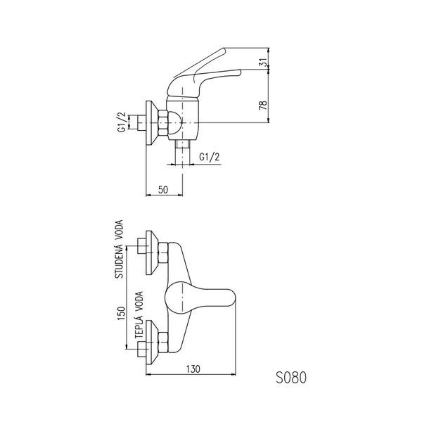 Смеситель для биде Rav Slezak Colorado CO145.5KBZ белый золото