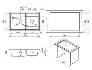 Мойка кухонная Granula 8201, ПЕСОК
