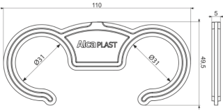 Кронштейн для гибкого соединения AlcaPlast A7993