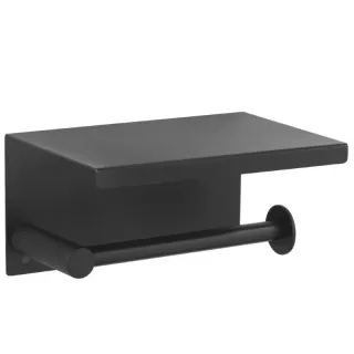 Держатель для туалетной бумаги с крышкой Boheme Uno 10971-B чёрный