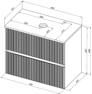 Столешница Aquanet Джейн 313329 80 см мисти грин