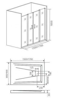 Душевая дверь в нишу Good Door LATTE WTW-TD-170-G-WE стекло матовое
