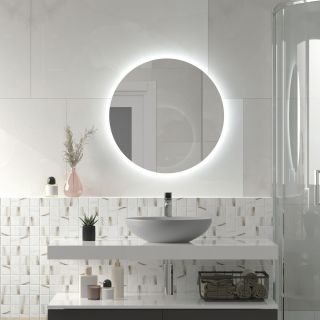 Зеркало Reflexion Hoop RF4310HO с фоновой подсветкой бесконтактным сенсором белой окантовкой 60х60