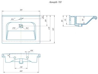 Мебельная раковина Kirovit Леонардо 70 см белый