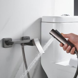 Гигиенический душ со смесителем Shevanik S6105T-1 оружейная сталь