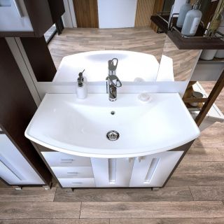 Тумба под раковину Бриклаер Бали 4627125411175 85 см венге/белый