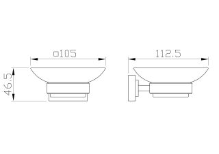 Мыльница с держателем Wonzon & Woghand Flat WW-9722 хром