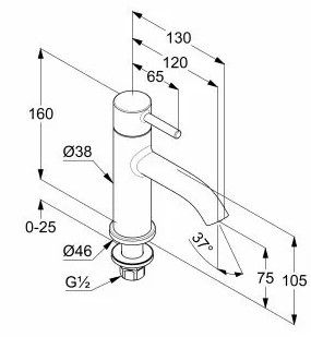 Смеситель для раковины Kludi Bozz хром 381180576