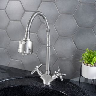 Смеситель для кухни РМС SUS124-279F нержавеющая сталь