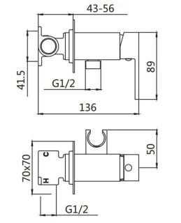 Гигиенический душ со смесителем Shevanik S127T оружейная сталь