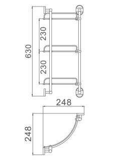 Полка стеклянная угловая Haiba HB1907-3 хром