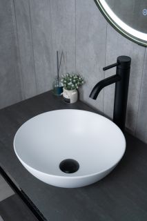 Раковина Gid 9081wm 51244 накладная белая матовая 36x36x14