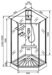 Душевая кабина Cerutti SPA Chika CHIKA901T без крыши 90x90см хром