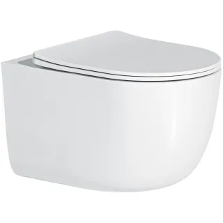 Унитаз подвесной ArtMax Napoli AM100CHRV безободковый с вихревым смывом и сиденьем микролифт белый