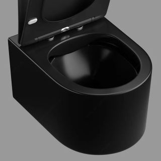 Подвесной унитаз Cerutti SPA Tanaro Aria MB CT9238 безободковый чёрный матовый