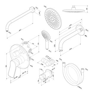 Душевой комплект Am.Pm X-Joy FB85A3RH32 чёрный