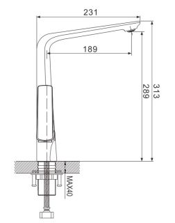 Смеситель для кухни Rose R1313F белый/хром