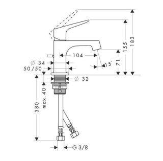 Смеситель для раковины Hansgrohe Citterio M 34016000 хром