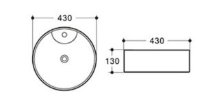 Раковина CeramaLux  D1306H011 белая 43 см