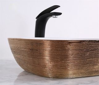 Раковина CeramaLux  D1333H132 бело-медная 46 см