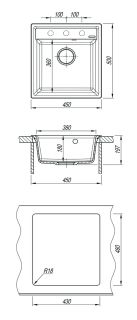 Кухонная мойка Lemark Hanka 450 9910011 серый шёлк