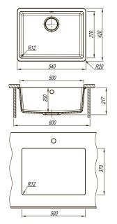 Кухонная мойка Lemark Sinara 540-U 9910074 бежевый
