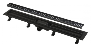 Душевой лоток AlcaPlast с порогами для перфорированной решетки 85см черный матовый APZ10BLACK-850M